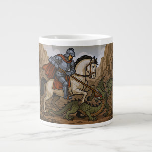 Saint George and the Dragon - Mons, Belgium Large Coffee Mug