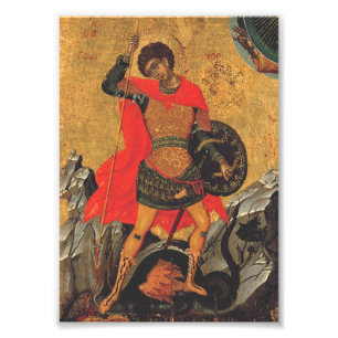 Saint George and the Dragon orthodox icon Photo Print
