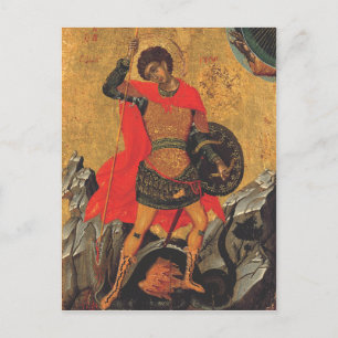 Saint George and the Dragon orthodox icon Postcard