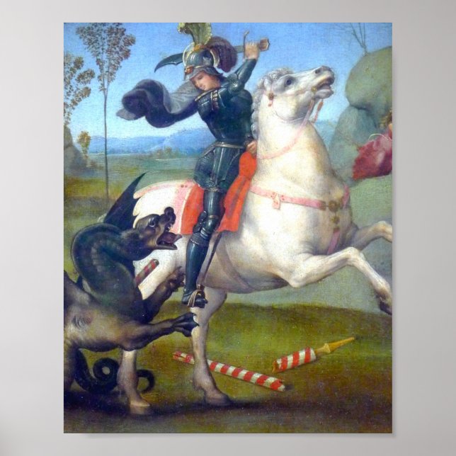 Saint George And The Dragon Painting By Raphael Poster (Front)
