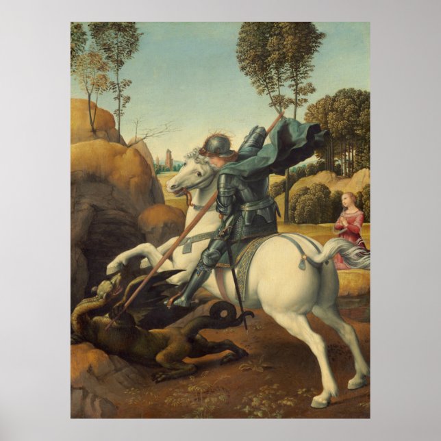 Saint George and the Dragon Raphael Poster (Front)