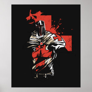 Saint George Christian Crusader Red Cross Poster