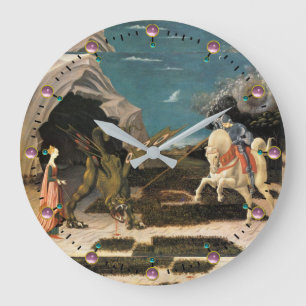 SAINT GEORGE, DRAGON AND PRINCESS LARGE CLOCK