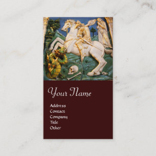 Saint George,Dragon and Princess Monogram brown Business Card