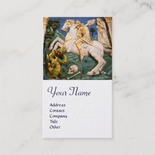 Saint George,Dragon,Princess Monogram White Pearl Business Card