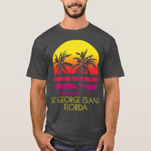 Saint George Island Florida Vintage Tropical Sunse T-Shirt