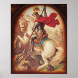 Saint George Killing the Dragon art painting Poster