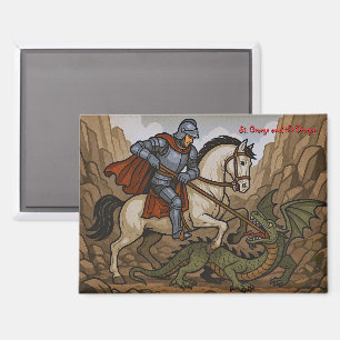 Saint George kills the Dragon - battle Lumeçon Magnet
