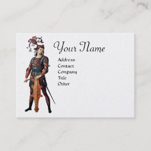 SAINT GEORGE Monogram,White Pearl paper Business Card