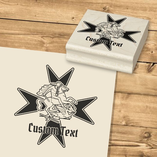Saint George over Maltese Cross Rubber Stamp (Creator Uploaded)