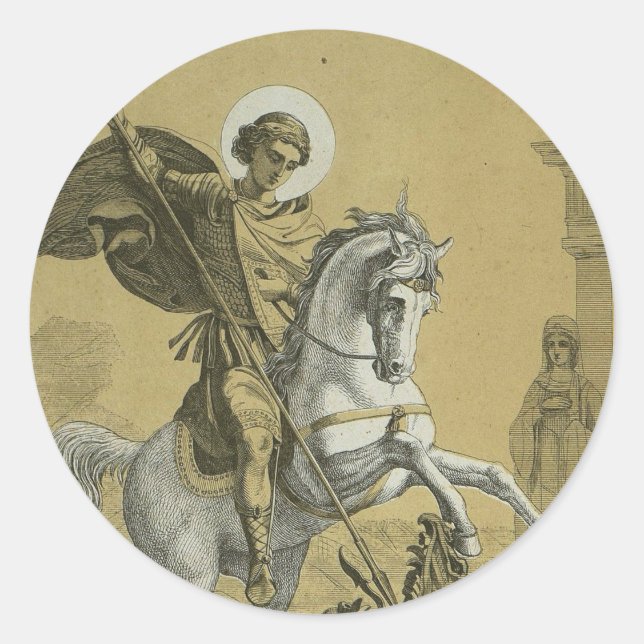 Saint George Patron of England  Classic Round Sticker (Front)