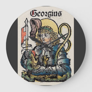 Saint George Patron of England Large Clock