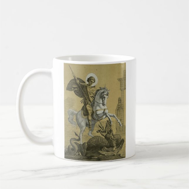 Saint George – Premium "Sunburst Gold" Art Coffee Mug (Left)