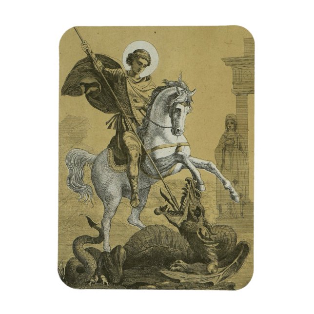 Saint George – Premium "Sunburst Gold" Art Magnet (Vertical)