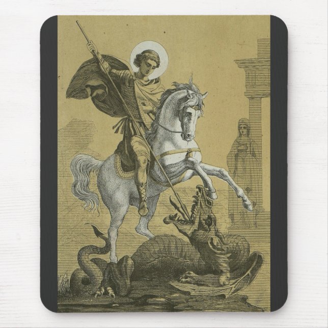 Saint George – Premium "Sunburst Gold" Art Mouse Pad (Front)