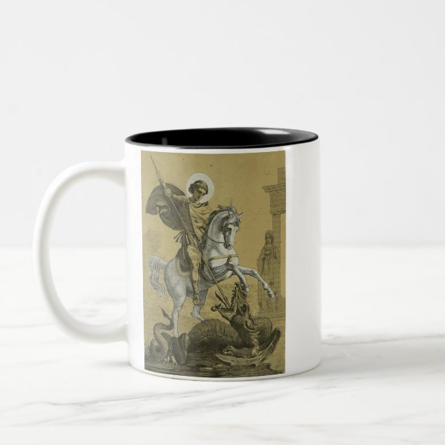 Saint George – Premium "Sunburst Gold" Art Two-Tone Coffee Mug (Left)