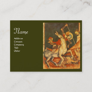 Saint George 's Battle with the Dragon Monogram Business Card