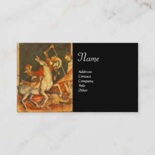 Saint George 's Battle with the Dragon Monogram Business Card