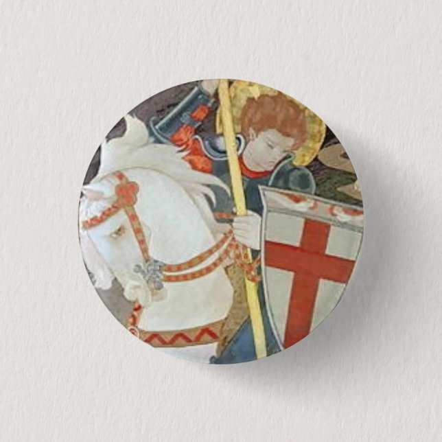 Saint George Slaying the Dragon 3 Cm Round Badge (Front)