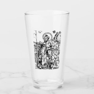 Saint George Standing with Two Angels Glass