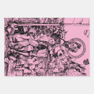 Saint George Standing with Two Angels Wrapping Paper Sheet