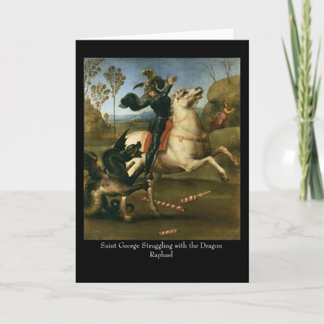 Saint George Struggling with the Dragon Greeting C Card (Front)
