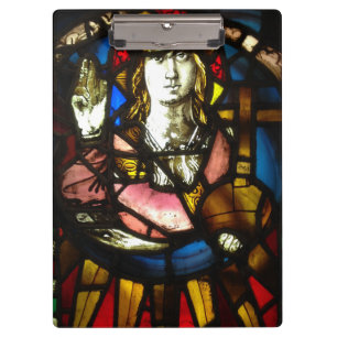 Saint George the Dragon Slayer in Stained Glass Clipboard