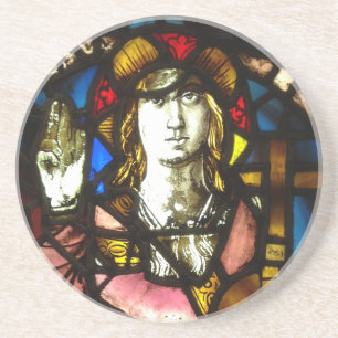 Saint George the Dragon Slayer in Stained Glass Coaster
