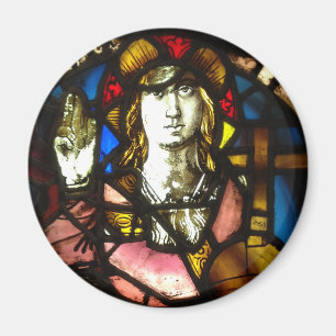 Saint George the Dragon Slayer in Stained Glass Magnet