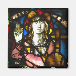 Saint George the Dragon Slayer in Stained Glass Magnet