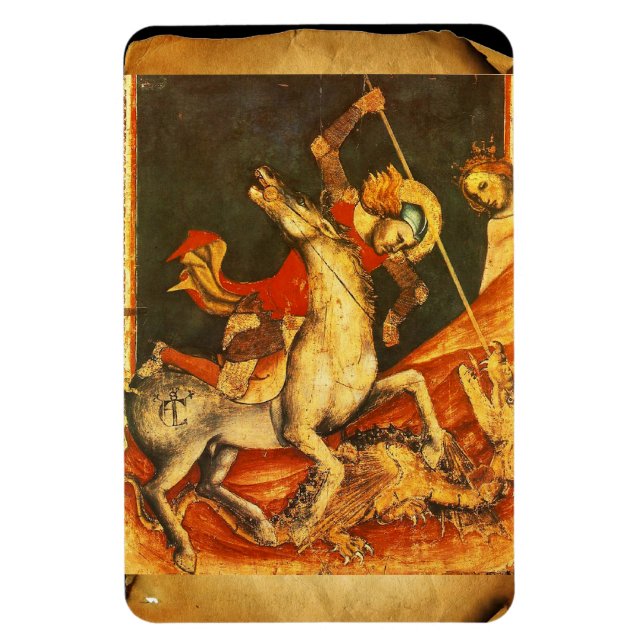 Saint George's Battle with the Dragon Magnet (Vertical)