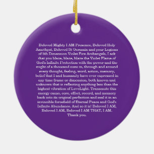 Saint Germain Violet Flame Prayer Ceramic Ornament