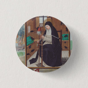 Saint Gertrude of Helfta by Simon Bening 3 Cm Round Badge