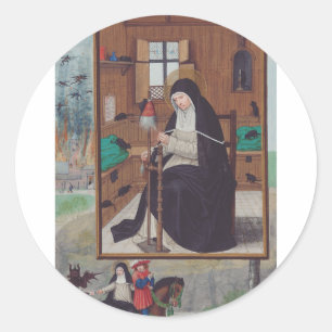 Saint Gertrude of Helfta by Simon Bening Classic Round Sticker