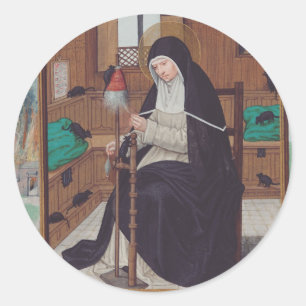 Saint Gertrude of Helfta by Simon Bening Classic Round Sticker