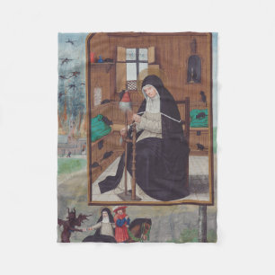 Saint Gertrude of Helfta by Simon Bening Fleece Blanket