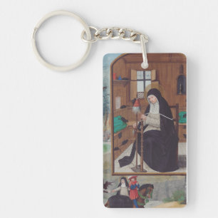 Saint Gertrude of Helfta by Simon Bening Key Ring