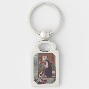 Saint Gertrude of Helfta by Simon Bening Key Ring