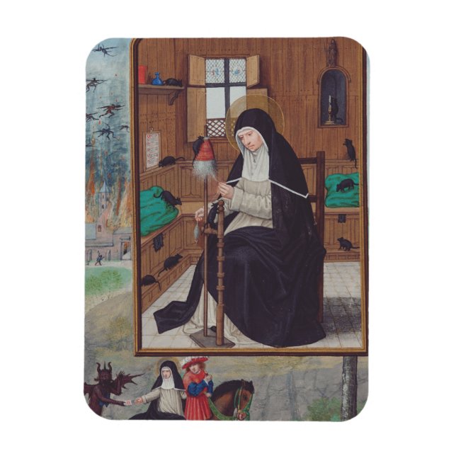 Saint Gertrude of Helfta by Simon Bening Magnet (Vertical)