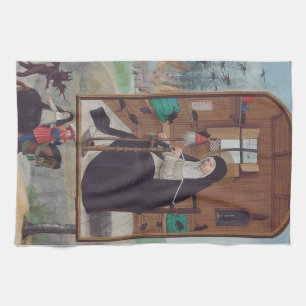 Saint Gertrude of Helfta by Simon Bening Tea Towel