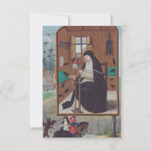 Saint Gertrude of Helfta by Simon Bening Thank You Card
