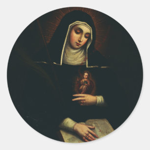 Saint Gertrude the Great German Benedictine Classic Round Sticker
