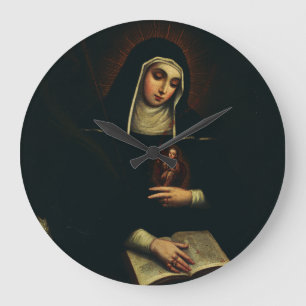 Saint Gertrude the Great German Benedictine Large Clock