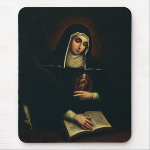 Saint Gertrude the Great German Benedictine Mouse Pad