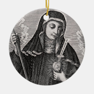Saint Gertrude the Great German Benedictine mystic Ceramic Ornament