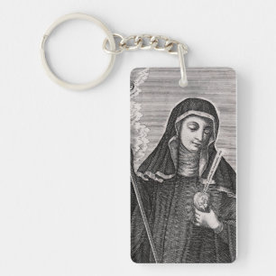 Saint Gertrude the Great German Benedictine mystic Key Ring