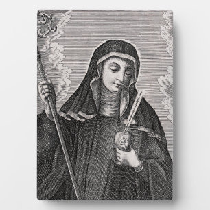 Saint Gertrude the Great German Benedictine mystic Plaque