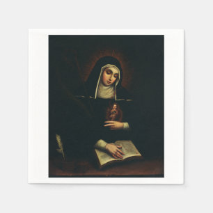 Saint Gertrude the Great German Benedictine  Napkin
