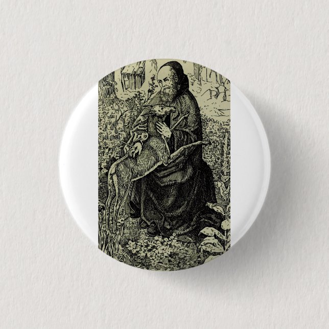 Saint Giles the Hermit 3 Cm Round Badge (Front)