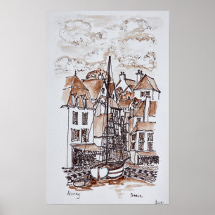 Saint-Goustan Port, Auray Brittany, France Poster